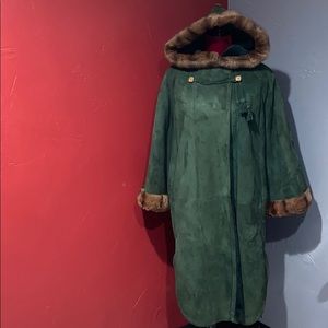 Christia Shearling Green Real Fur Winter Coat!